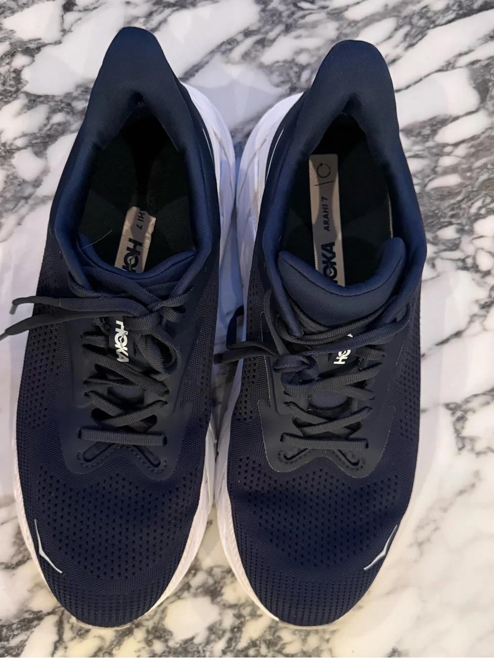HOKA ONE ONE Arahi 7 Men's Running Shoes Navy Blue White Size 11EE